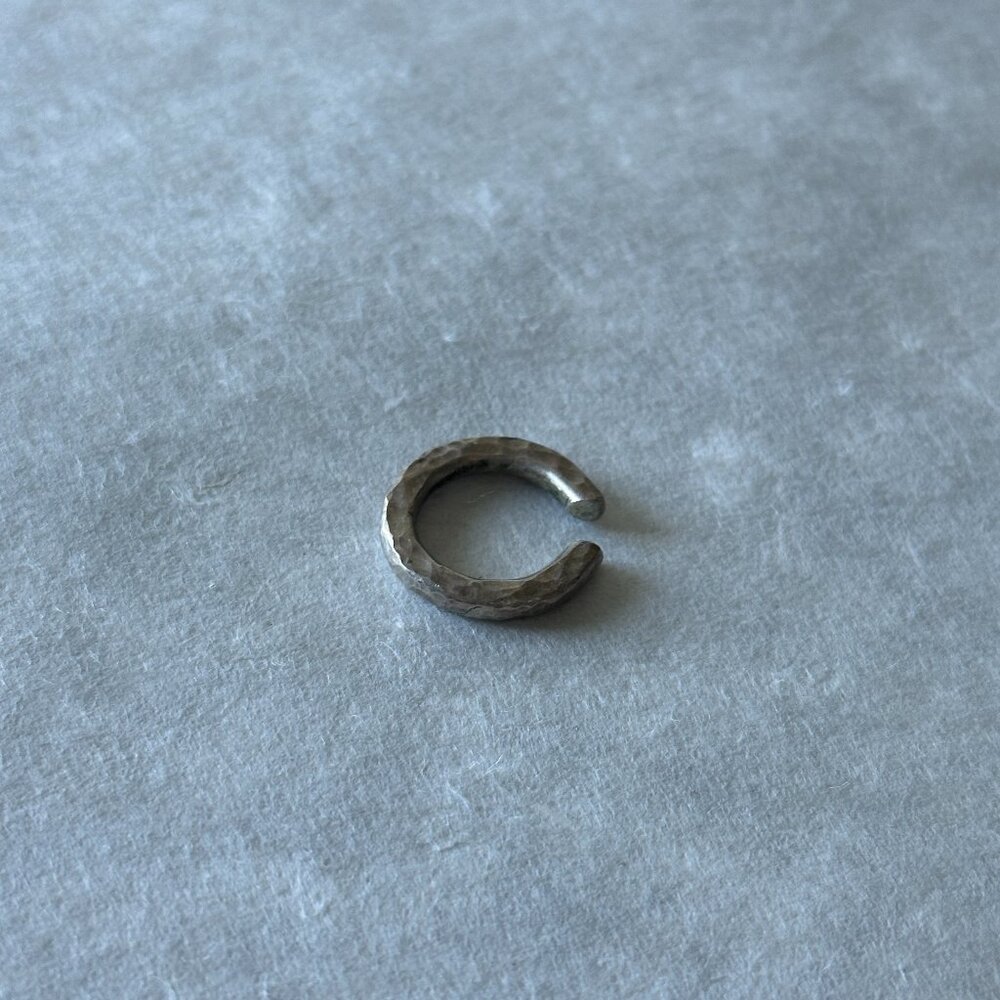925 Solid Silver Hammered Earcuff - image 1